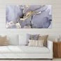Closeup of Black and Golden Abstract Marble Texture  Canvas Wall Art Print - 4-5 Panels