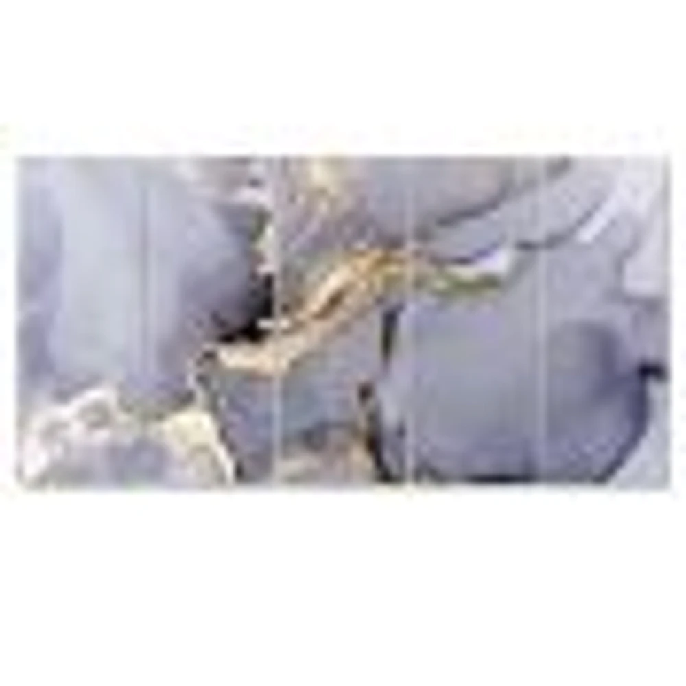 Closeup of Black and Golden Abstract Marble Texture  Canvas Wall Art Print - 4-5 Panels