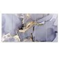 Closeup of Black and Golden Abstract Marble Texture  Canvas Wall Art Print - 4-5 Panels