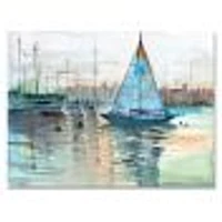 Toile imprimée « A Sailboat Marina with Some Yachts