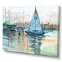 Toile imprimée « A Sailboat Marina with Some Yachts