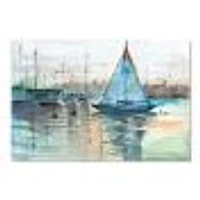 Toile imprimée « A Sailboat Marina with Some Yachts