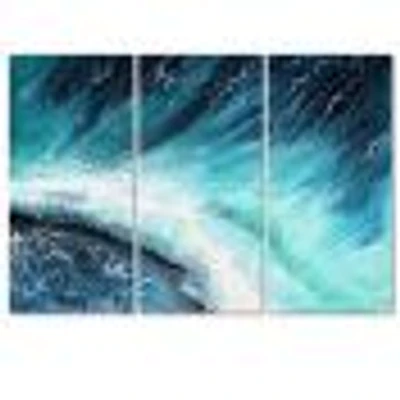 Navy Blue Ocean Waves with White Seafoam I Canvas Wall Art Print
