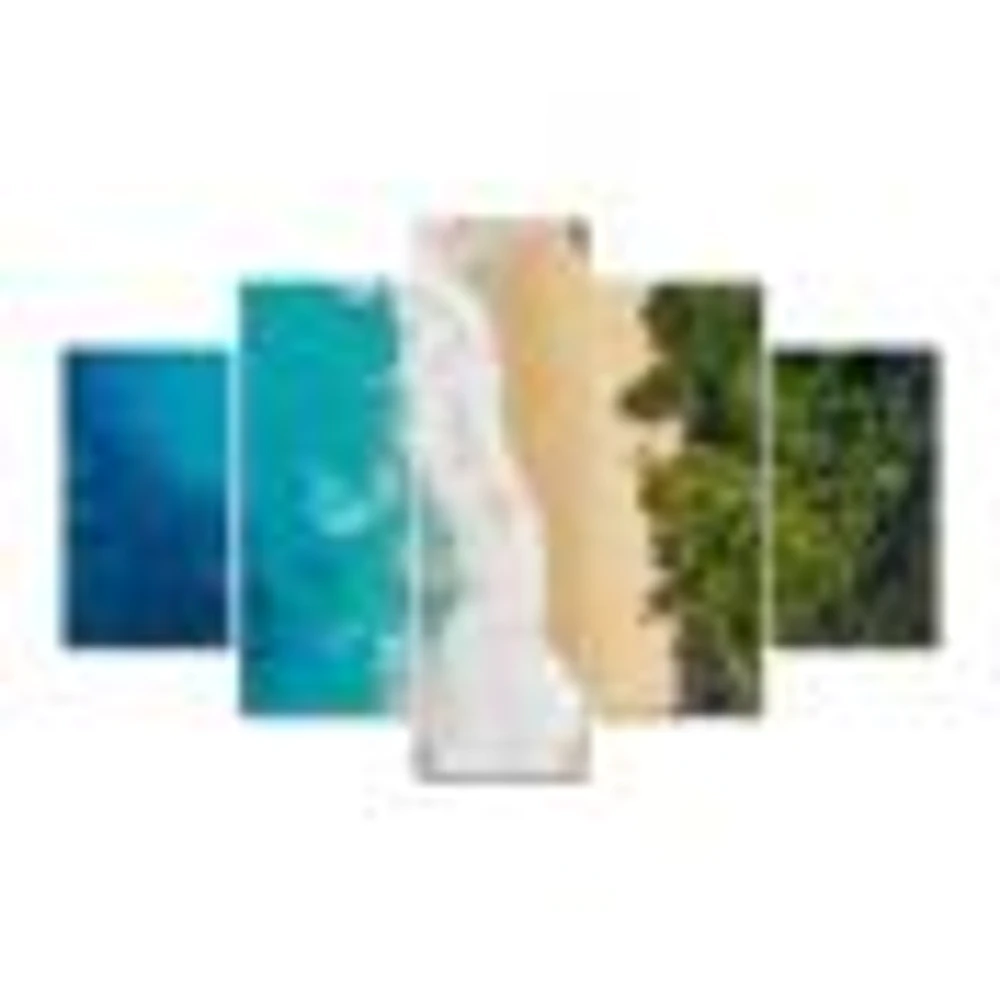 Sea and Beach Turquoise Water 5 Canvas Wall Art Print