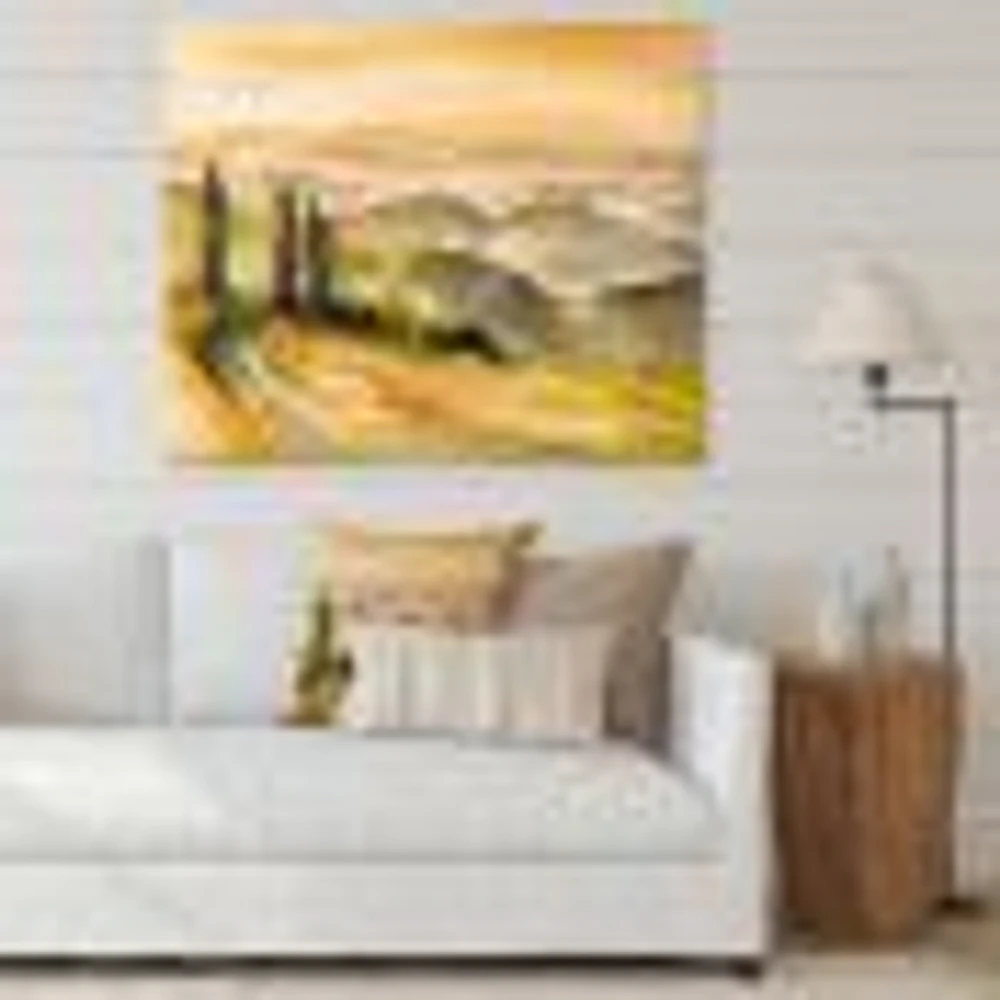 Landscape with Vineyards  Canvas Wall Art Print