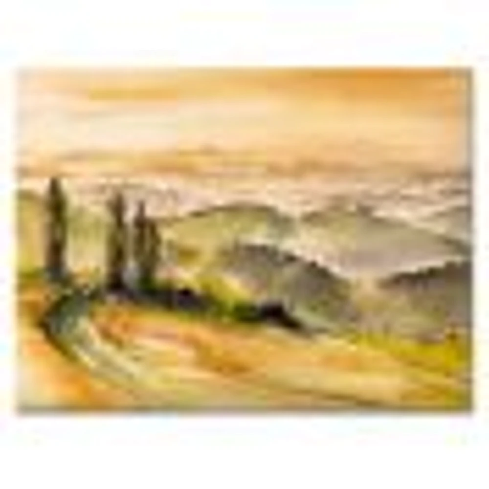 Landscape with Vineyards  Canvas Wall Art Print