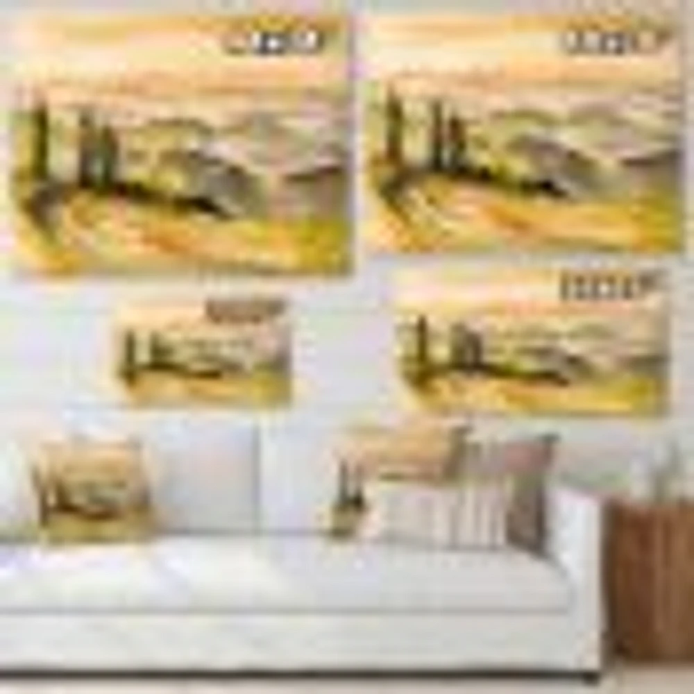 Landscape with Vineyards  Canvas Wall Art Print