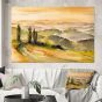 Landscape with Vineyards  Canvas Wall Art Print