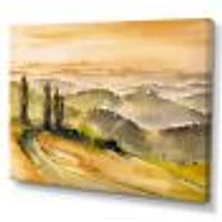 Landscape with Vineyards  Canvas Wall Art Print