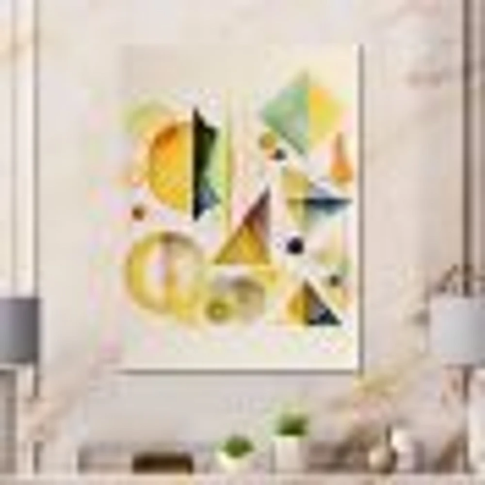 Yellow Multi Shape Abstract I Wall Art