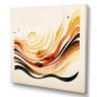 Burnt Orange Waves Abstract IV Wall Art