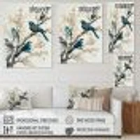 Multicolor Birds On Plum Blossoms Tree IX Wall Art