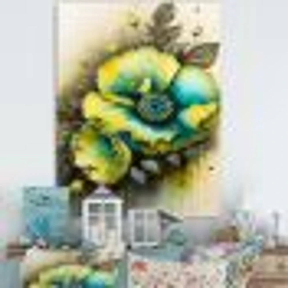 Vibrant Yellow Floral Design Wall Art