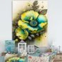 Vibrant Yellow Floral Design Wall Art