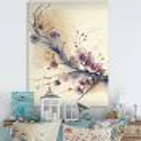 Pink And Plum Cherry Blossom Branch IV Wall Art