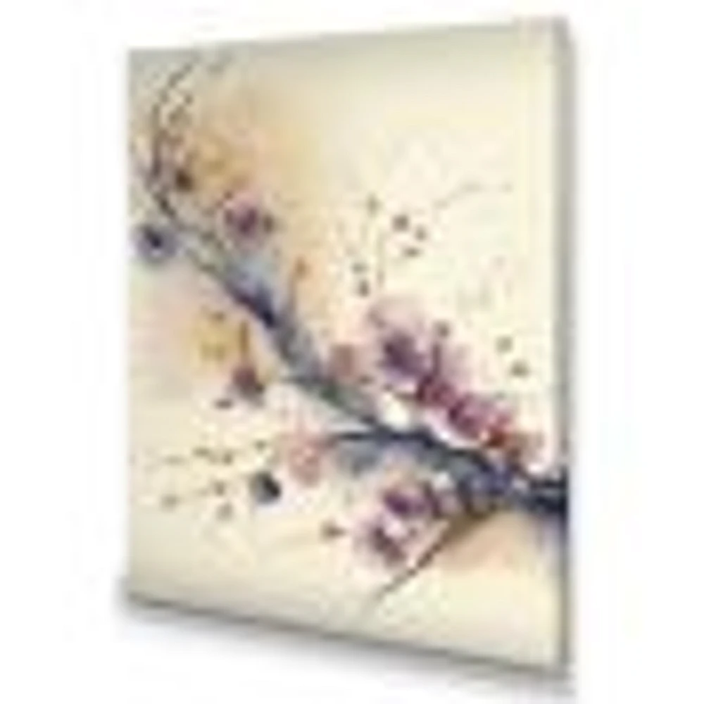 Pink And Plum Cherry Blossom Branch IV Wall Art