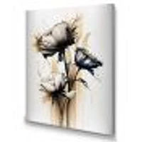 White Gerbera Flower On Golden Beige Paint Wall Art