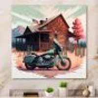 Motorcycle Parked At The Cabin V Wall Art