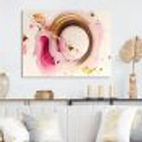 Pink Watercolor Circular Abstract Wall Art