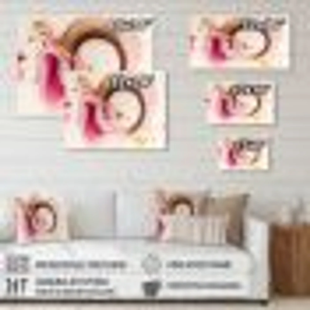 Pink Watercolor Circular Abstract Wall Art