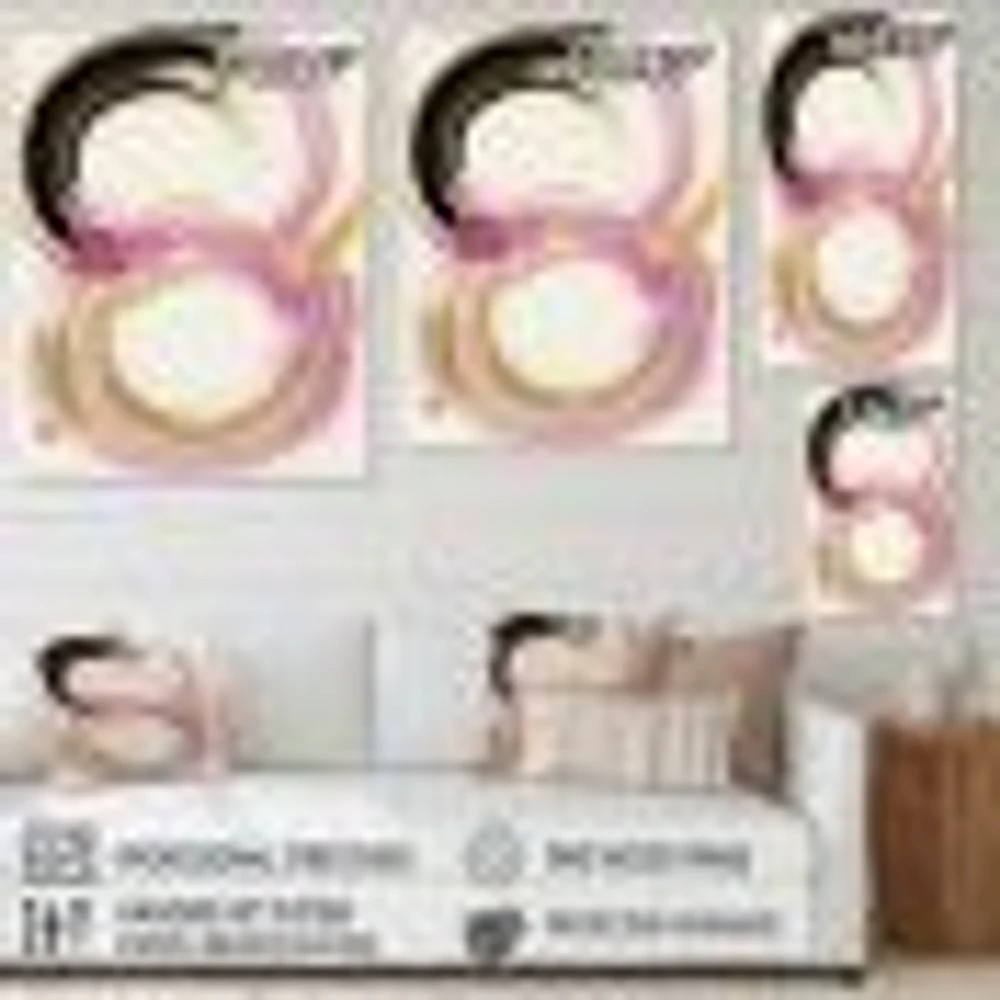 Pink And Gold Curves IV Wall Art