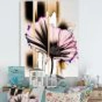 Pink Gerbera Flower On Abstract Fusion Wall Art