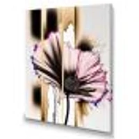 Pink Gerbera Flower On Abstract Fusion Wall Art