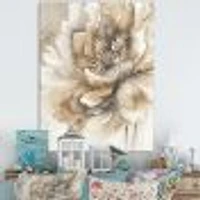 Single Beige Flower IV Wall Art