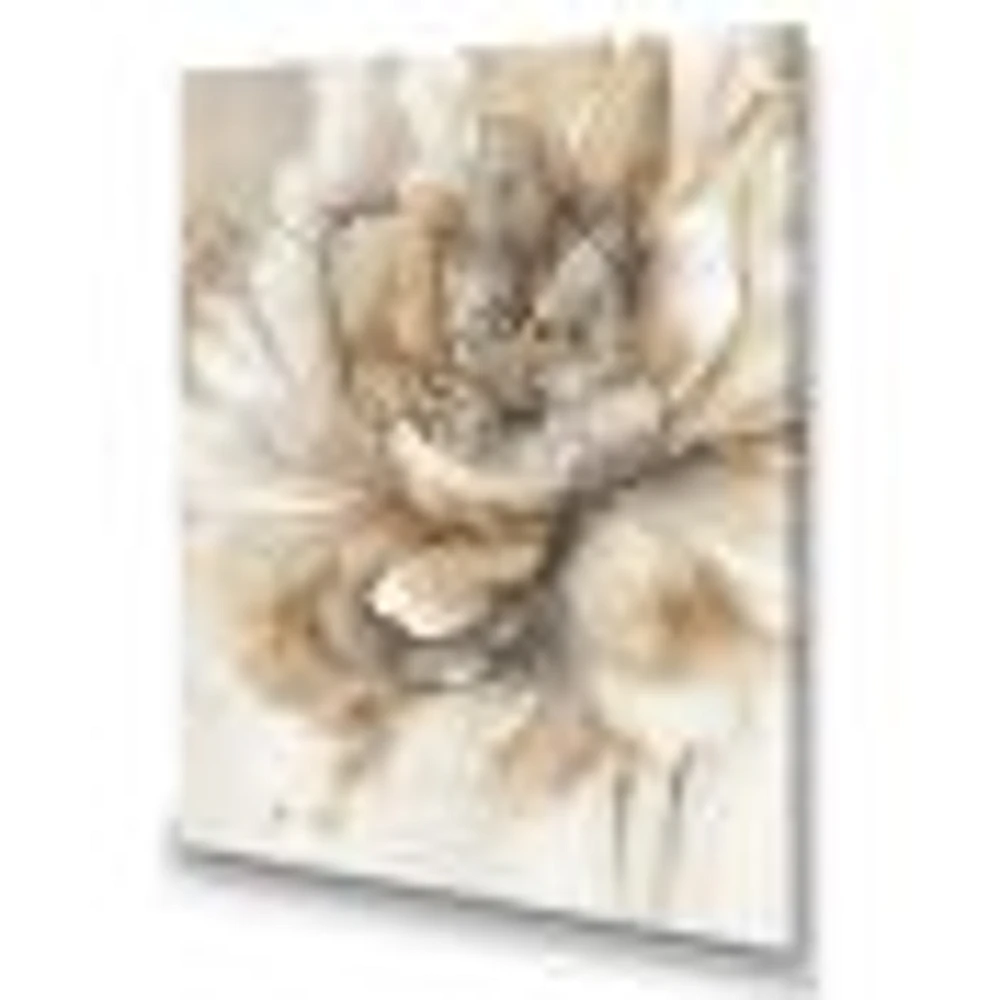 Single Beige Flower IV Wall Art