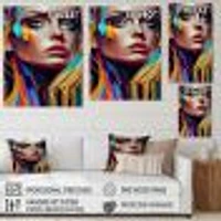 Vibrant Creative Woman Portrait VI Wall Art