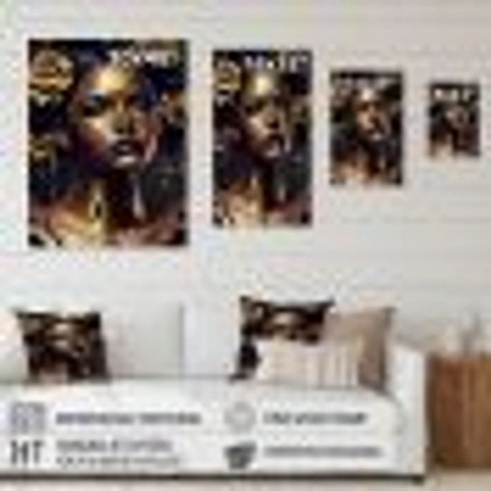 Gold Floral Woman V Wall Art