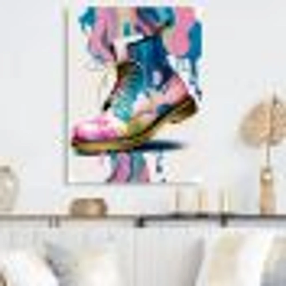 Pink And Art Deco Army Shoes Wall