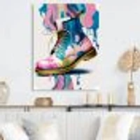 Pink And Art Deco Army Shoes Wall