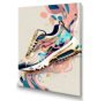 Pink And Blue Art Deco Sport Shoes Wall