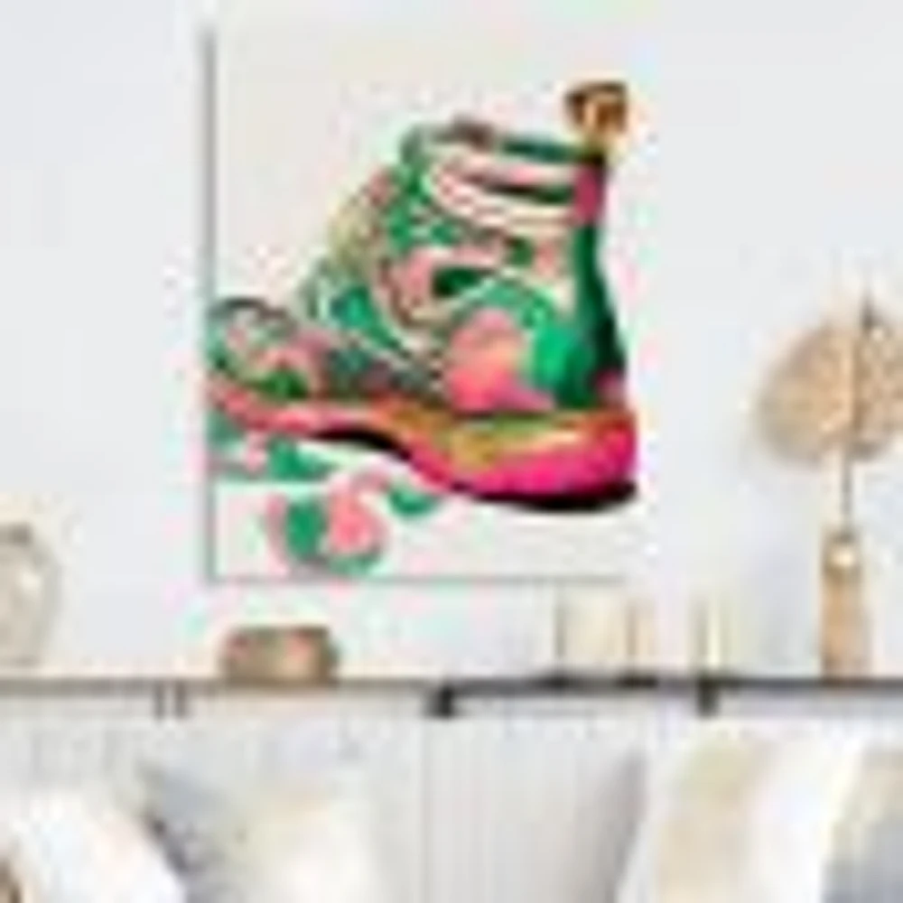 Pink And Green Art Deco Army Shoes Wall