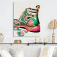 Pink And Green Art Deco Army Shoes Wall