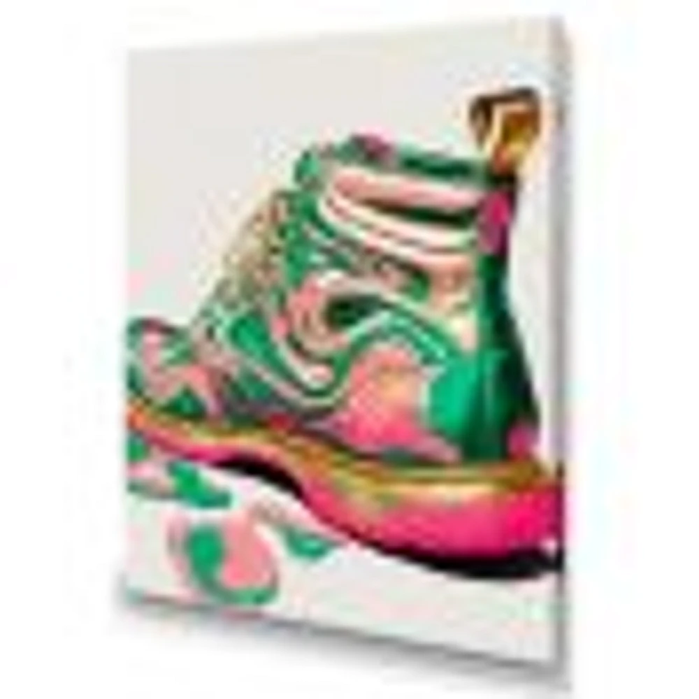 Pink And Green Art Deco Army Shoes Wall