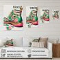 Pink And Green Art Deco Army Shoes Wall