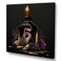 Chic Perfume Bottle With Pink Roses I Wall Art