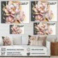 Pink And Gold Orchid Flower Wall Art