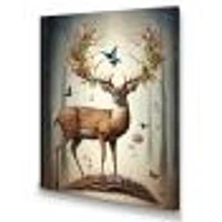 Deer With Blooming Antlers Wall Art