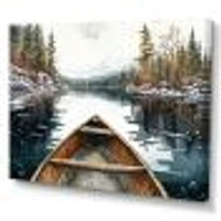 Winter Canoe Scenery I Wall Art