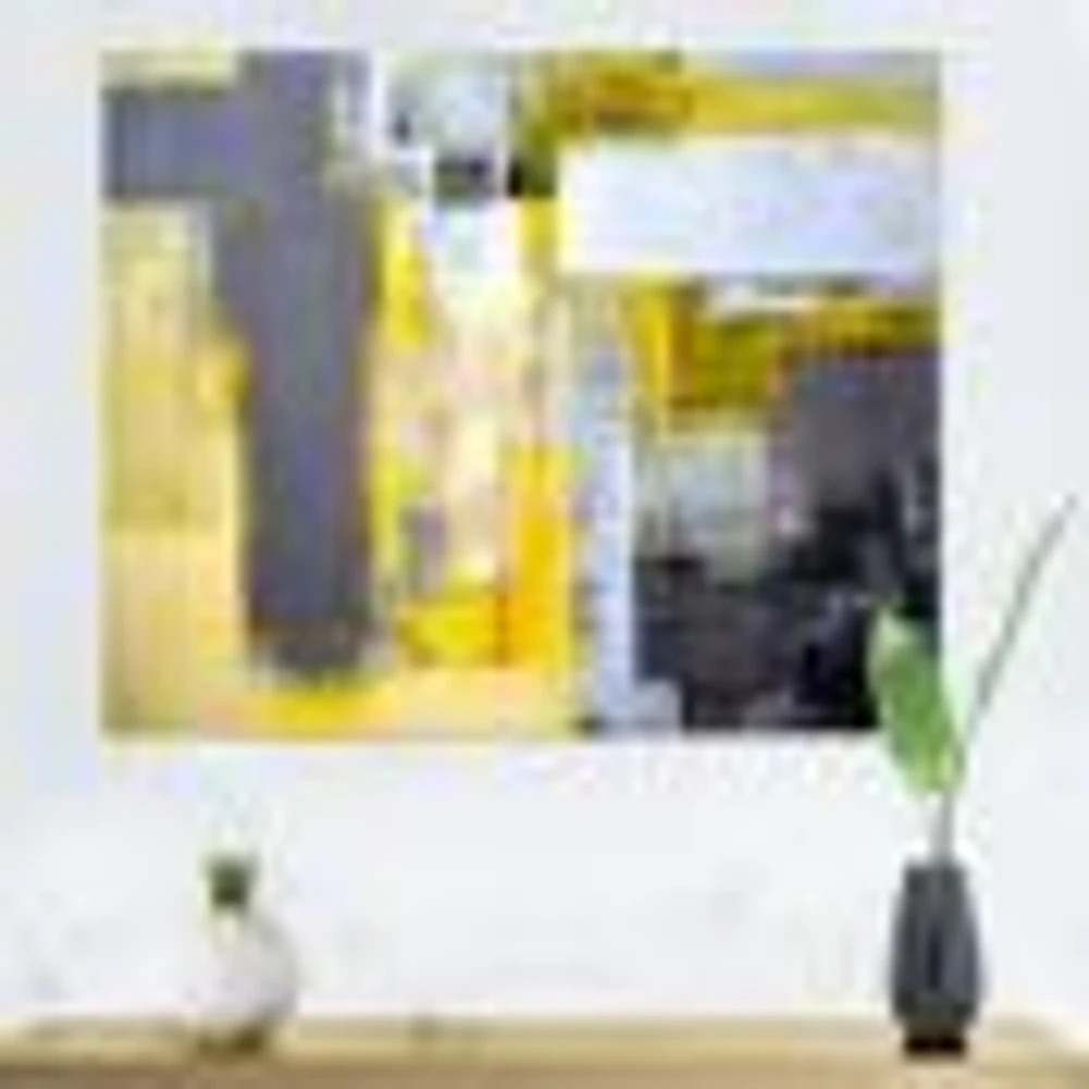 Grey and Yellow Blur Canvas Art Print