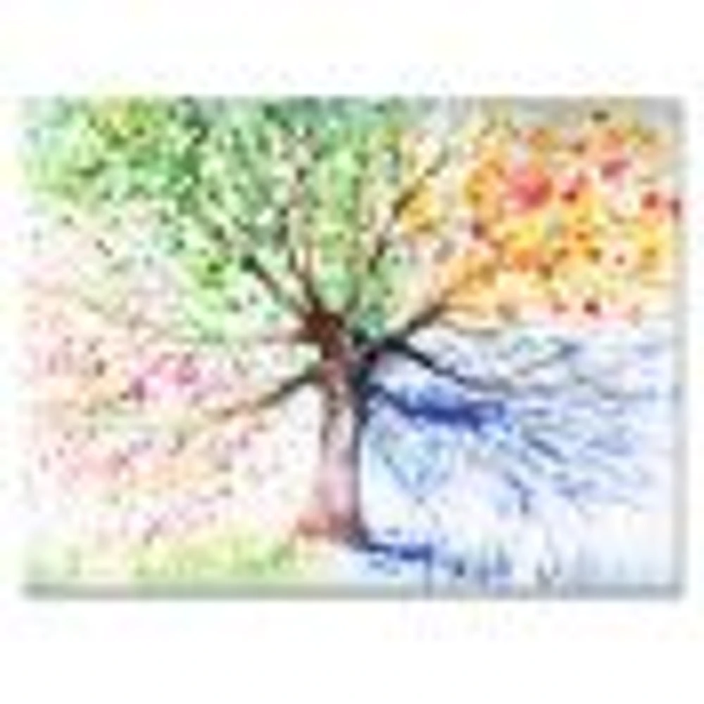 Four Seasons Tree  Canvas Art Print