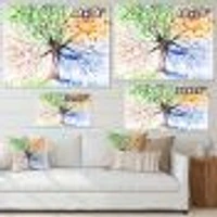 Four Seasons Tree  Canvas Art Print