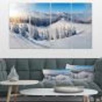 Winter Mountains Panorama Canvas Wall Art- pieces