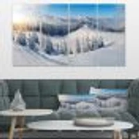 Winter Mountains Panorama Canvas Wall Art- pieces