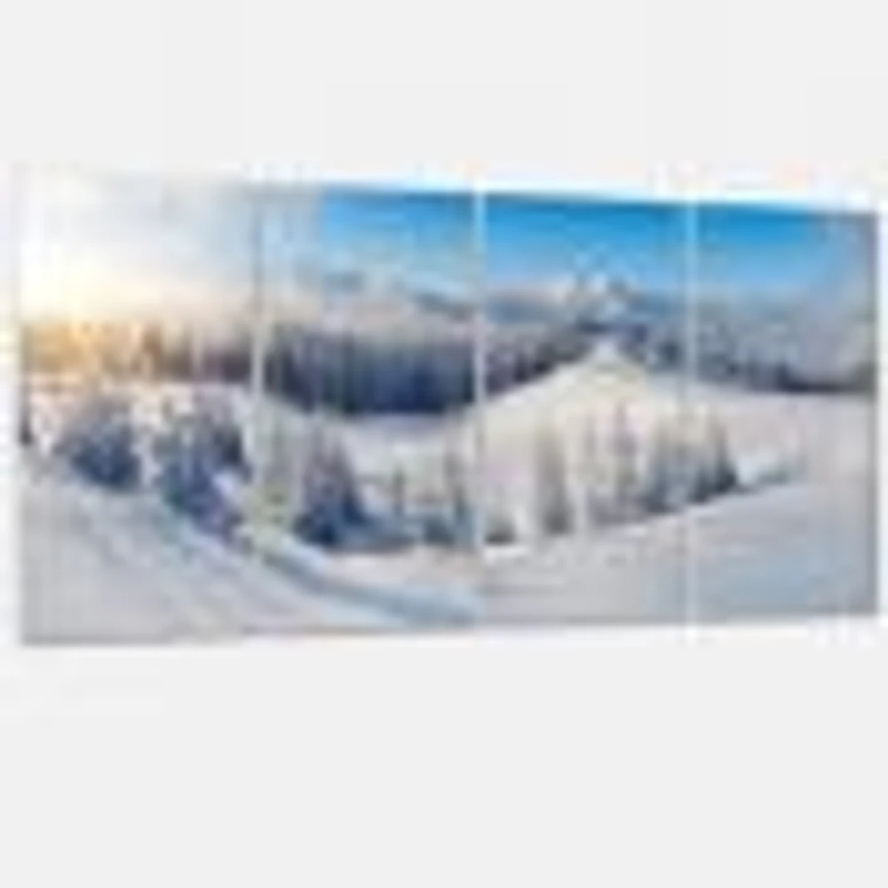 Winter Mountains Panorama Canvas Wall Art- pieces