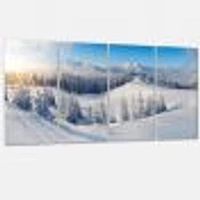 Winter Mountains Panorama Canvas Wall Art- pieces
