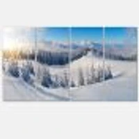 Winter Mountains Panorama Canvas Wall Art- pieces